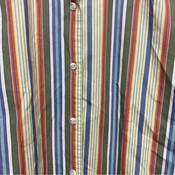WOOLRICH sleeveless button-down womens shirt size large striped vintage - Picture 4 of 4